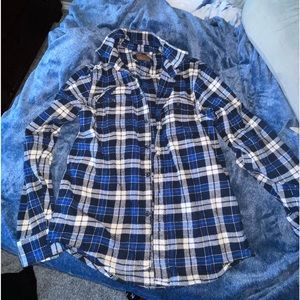 orvis flannel, size small, blue plaid